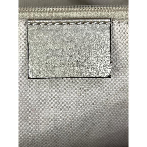 GUCCI Gold Metallic Leather GG Sukey Satchel Shoulder Crossbody Made In Italy - Picture 2 of 15